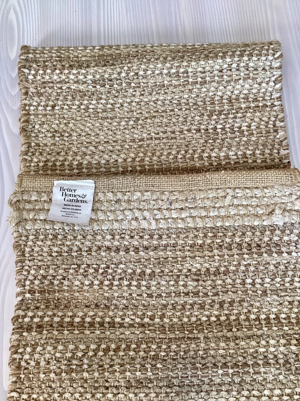 Better Homes & Gardens 14x72 Jute Table Runner Boho Natural Woven Farmhouse Boho